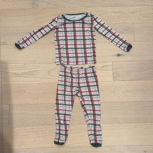 Kyte BABY Red and Green Plaid Kids Pajama Set